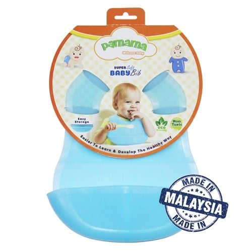 Yếm Ăn Cho Bé - Super Soft BABY BIB PAMAMA - Xanh  (P0102BU)