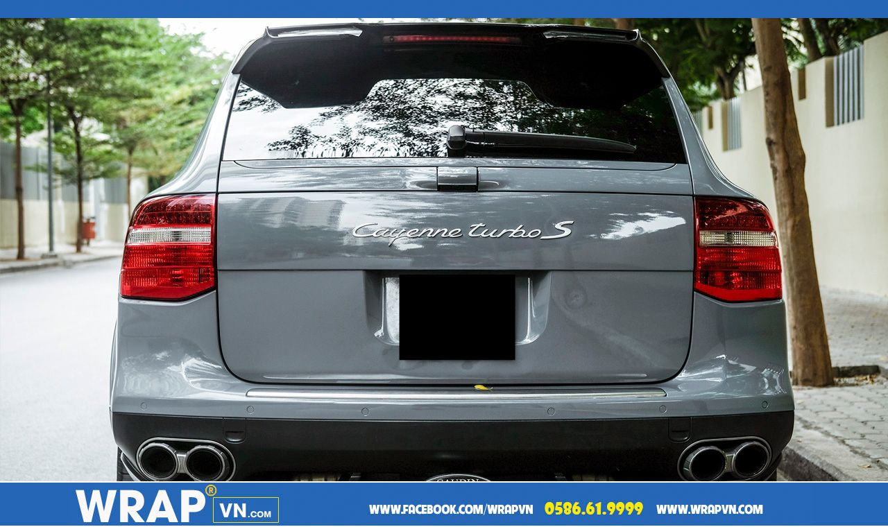 Porsche Cayenne Turbo S Wrap Mau Xanh Xi MÄng Wrapvn