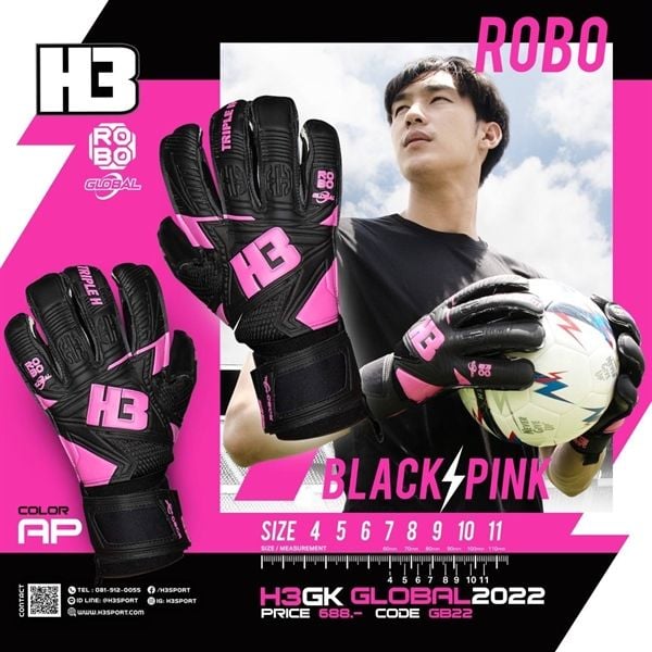 Găng tay H3 ROBO Global Black Pink