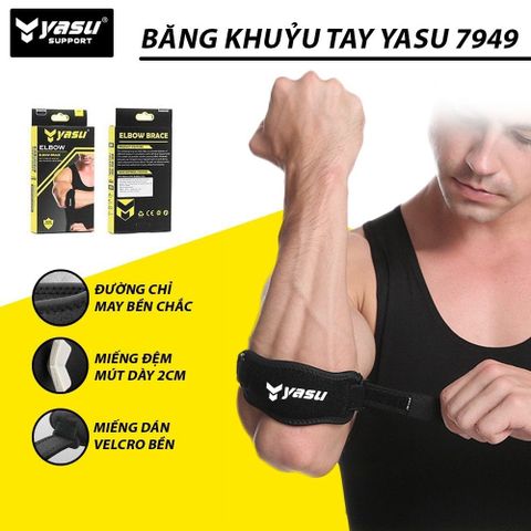 BĂNG KHUỶU TAY ELBOW HỖ TRỢ CHẤN THƯƠNG TENNIS CẦU LÔNG YASU 7949 (1 CHIẾC)