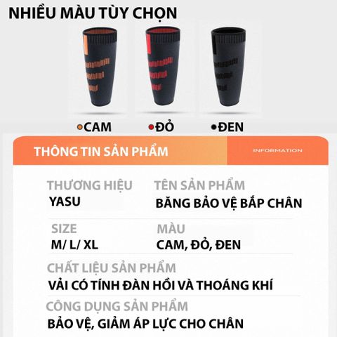 BĂNG BẢO VỆ BẮP CHÂN CALF CAO CẤP YASU 8701 (1 CHIẾC)