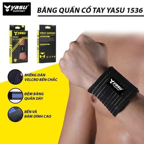 Băng quấn cổ tay thể thao tập gym, tennis, cầu lông bảo vệ và hỗ trợ nẹp cổ tay Yasu 1536 (1 Chiếc)