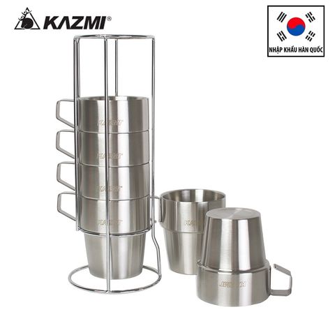 Set 6 Cốc Du Lịch Kèm Túi Kazmi Stainless K4T3K004