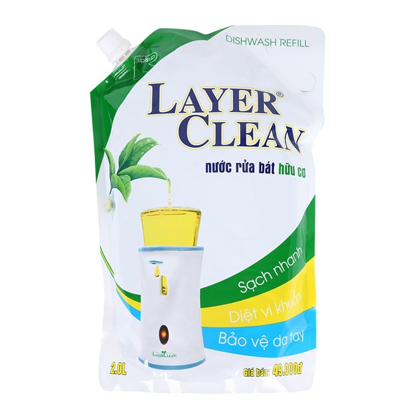 Nước rửa chén hữu cơ LayerClean túi 2L