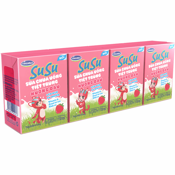 Sữa chua uống Susu vinamilk hương dâu 110mlx4