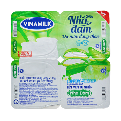 Vỉ sữa chua Vinamilk nha đam 100gx4