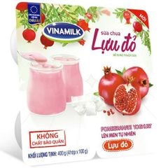 Vỉ sữa chua Vinamilk lựu đỏ 100gx4