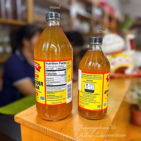  Giấm táo hữu cơ mỹ 473ml 