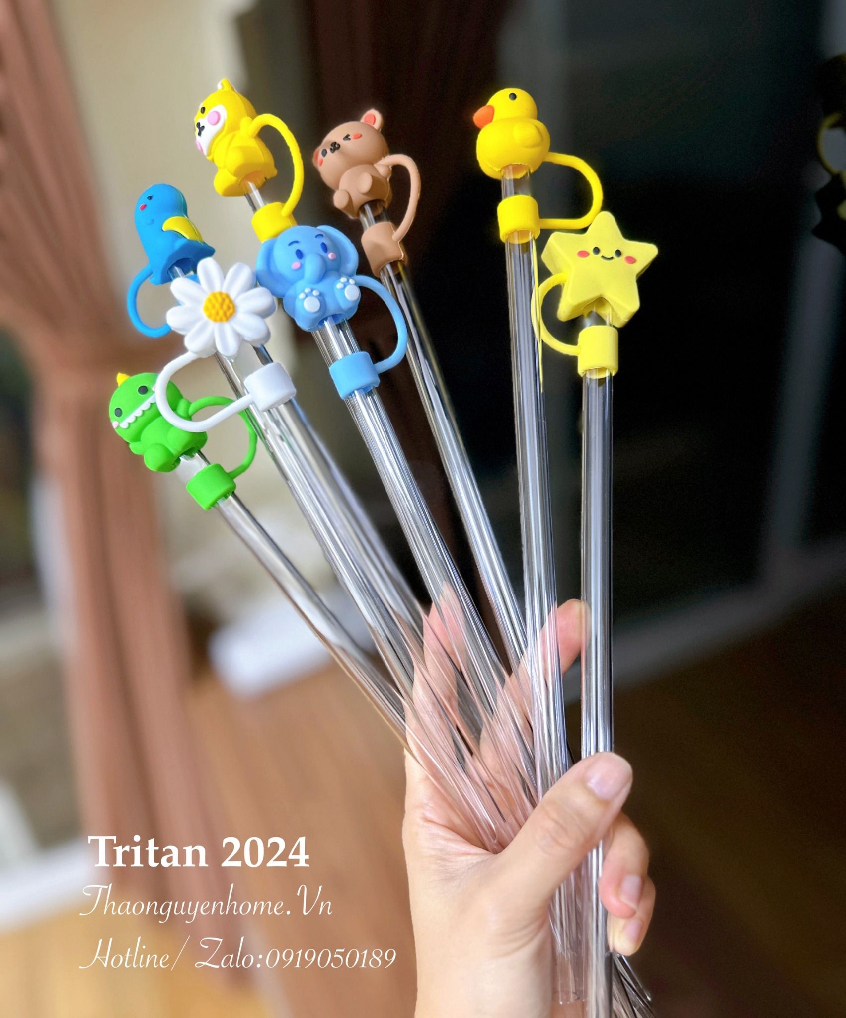 Ống hút Tritan set 6c tặng cọ