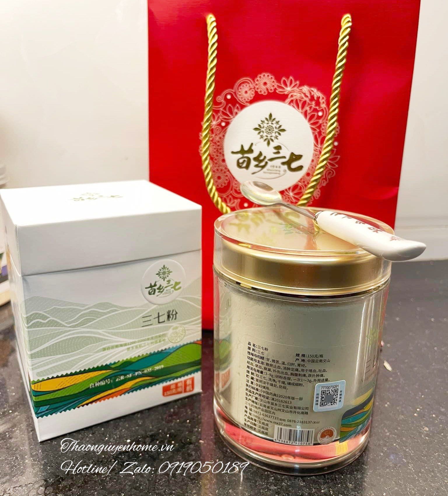 Bột tam thất Vân Nam hữu cơ hũ 150gram