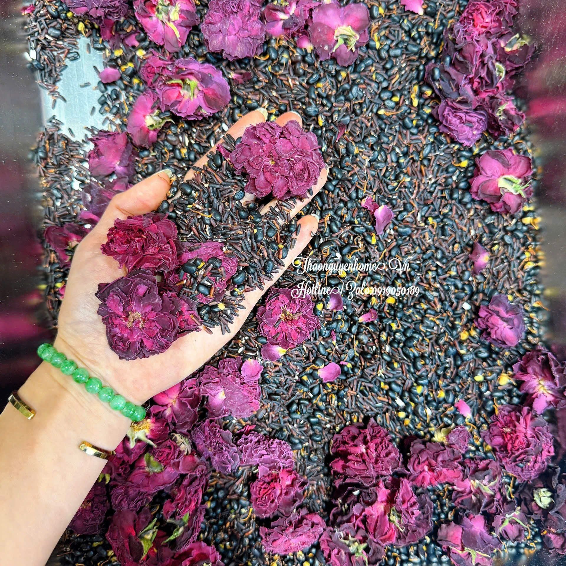 Trà lứt mầm đậu đen hoa hồng 800gram