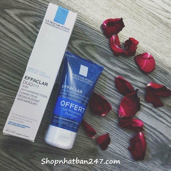 Set kem trị mụn và sữa rửa mặt La Roche-Posay Effaclar