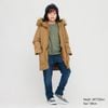 UNIQLO Nhật chính hãng - Áo khoác Parka phao dáng dài có mũ lông trẻ em - KID WARM PADDED COAT