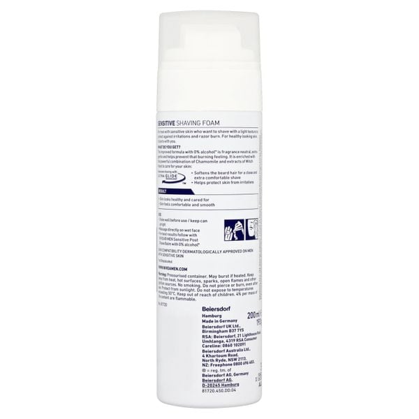 Kem cạo râu dạng bọt NIVEA Men Sensitive Shaving Foam, 200ml