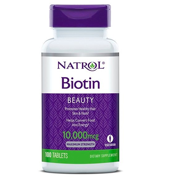 Natrol Biotin 10,000 mcg hỗ trợ mọc tóc, giúp móng khỏe