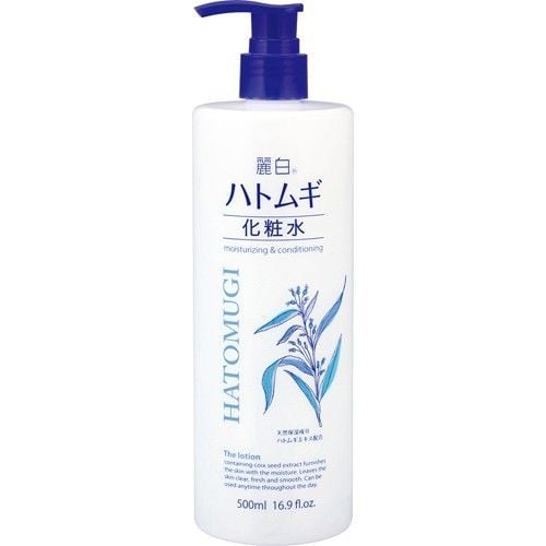 Nước hoa hồng dưỡng ẩm trắng da Hatomugi hạt ý dĩ 500ml