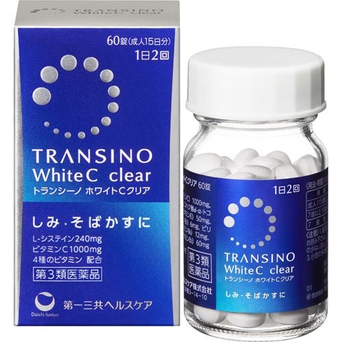 Viên uống Transino white C Clear 60 viên Hỗ Trợ Trắng Da, Cải Thiện Nám