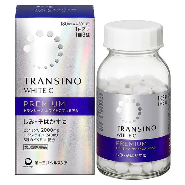 Viên uống trắng da Transino White C Premium cao cấp hộp 180 viên