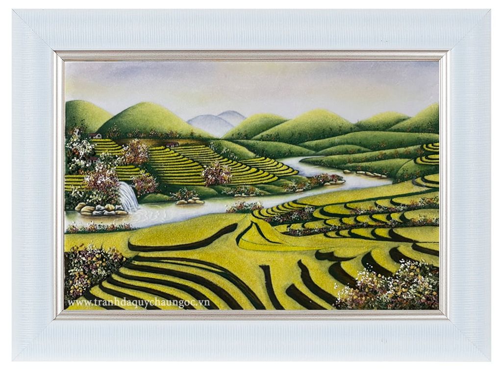 Tranh đá quý Ruộng Bậc Thang ( KT: 60 x 80 )