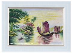 Tranh đá quý Thuận Buồm Xuôi Gió - 01 ( KT: 35 x 50 )