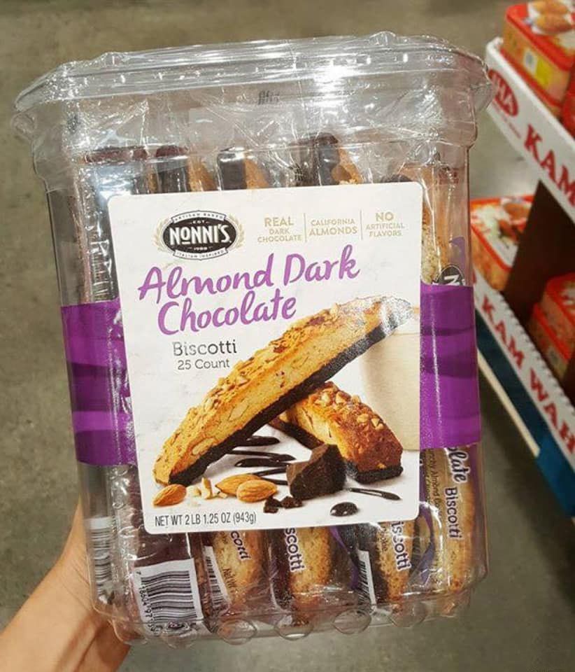 Bánh quy Biscotti Nonni's Almond Dark Chocolate hạnh nhân socola đen 943g Hộp 25 cái của Mỹ