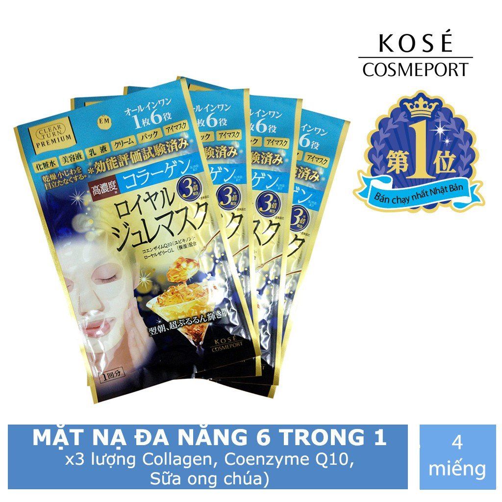 Mặt nạ sữa ong chúa kosé cosmeport clear turn premium royal gelee mask co