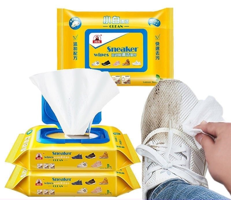 Khăn lau giày sneaker 30 tờ - Khăn giấy ướt lau giày chuyên dụng