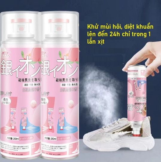 Xịt khử mùi hôi chân giày hương Đào 260ml