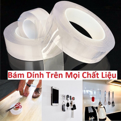 Keo Nano dán tường siêu dính 2 mặt loại dày dài 3m hoặc dài 5m