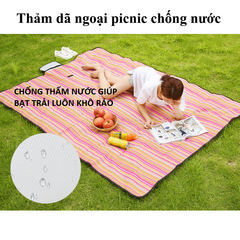 Bạt pinnic gấp gọn 1.5 x 2m, thảm du lịch dã ngoại loại to chống nước