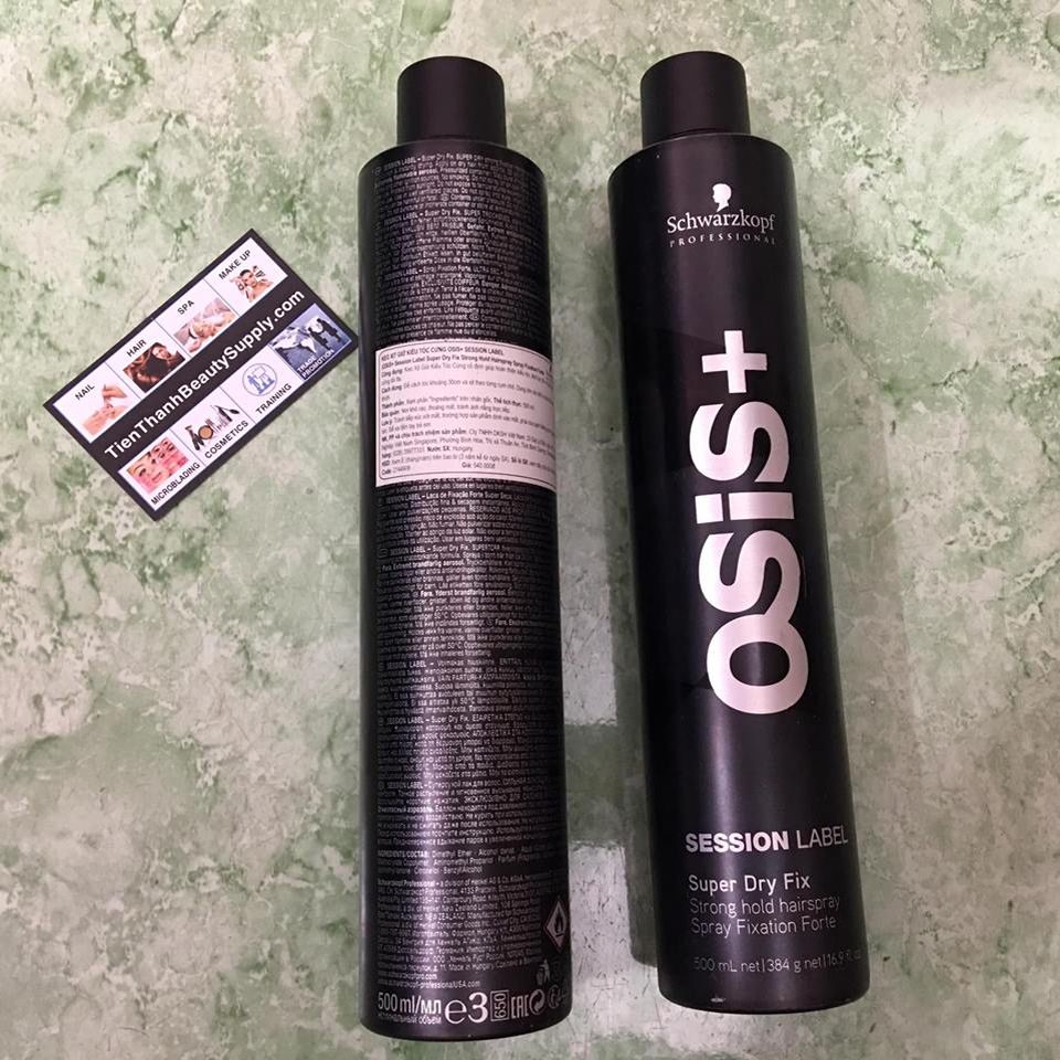 Chai 500ml Keo xịt giữ kiểu tóc cứng OSIS + SESSION LABEL