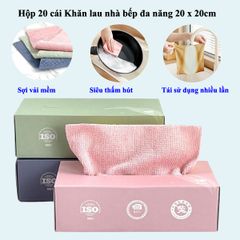 Hộp 20 cái Khăn vải lau nhà bếp đa năng siêu thấm hút 20 x 20cm