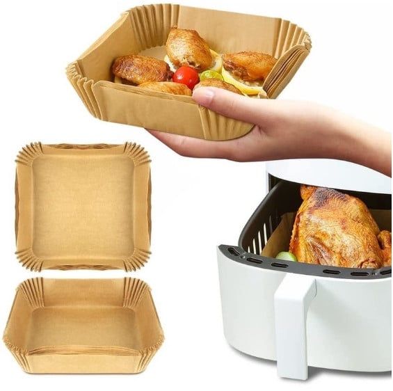 Set 50 tờ giấy đĩa nến vuông lót nồi chiên chịu nhiệt thấm dầu