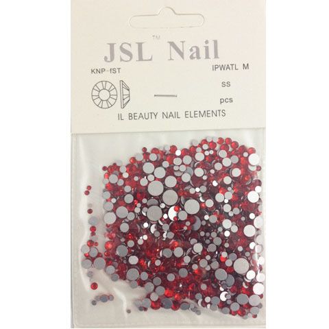 Đá đính Nail round đủ size Đỏ