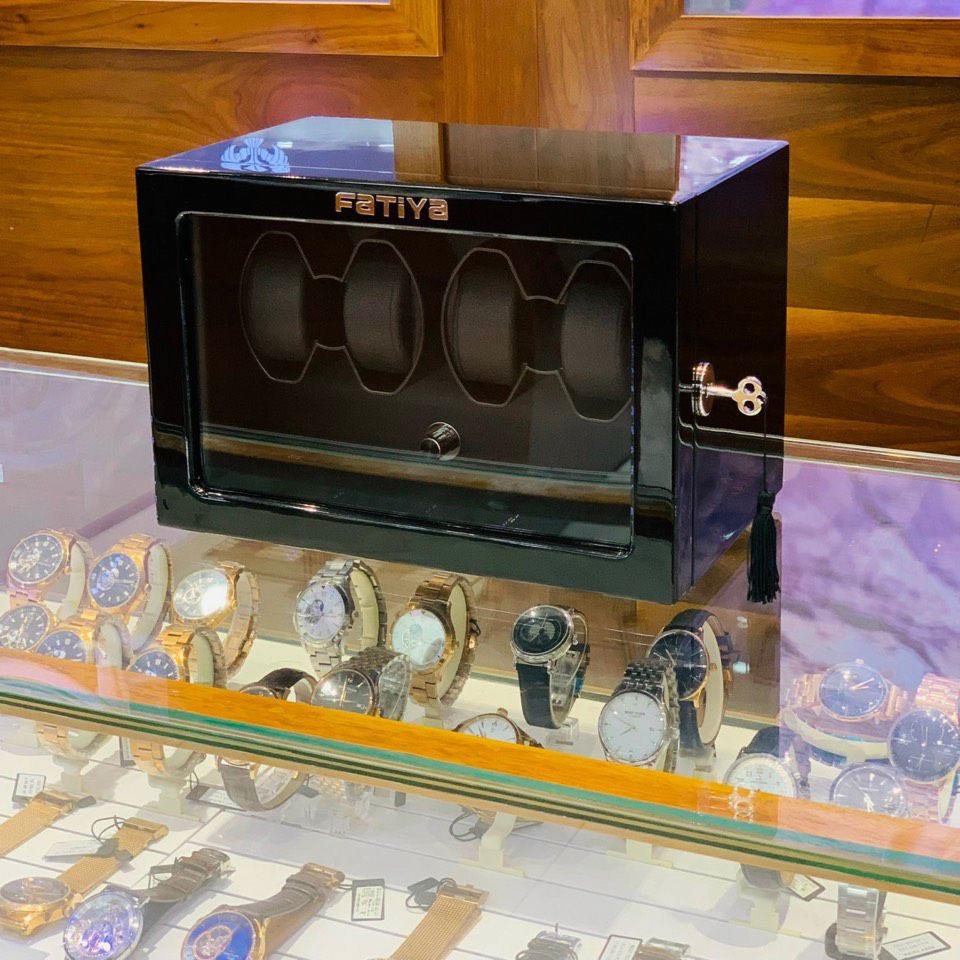 Hộp đồng hồ xoay 4 ngăn Fatiya F4, Hộp Xoay Đồng Hồ Tích Cót Fatiya F4