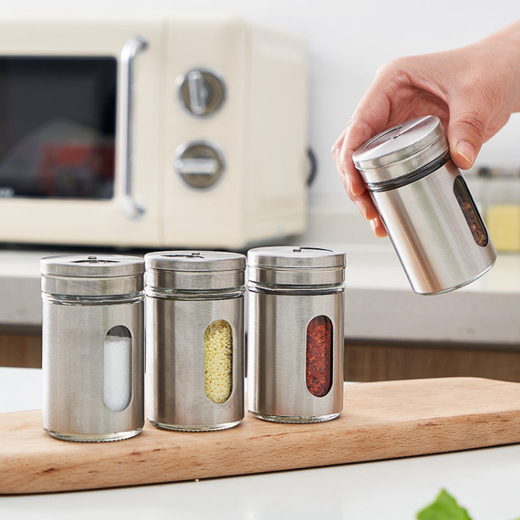 Lọ gia vị muối tiêu inox 100ml - Hũ đựng tăm tiện dụng