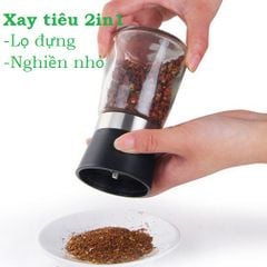 Lọ xay tiêu thủy tinh cầm tay - Dụng cụ xay tiêu mini