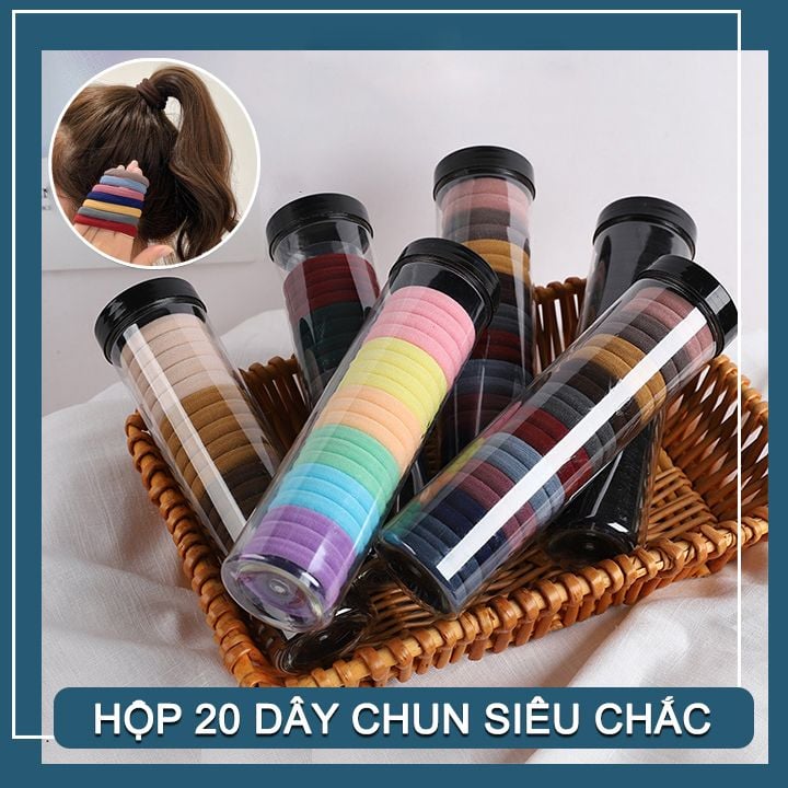 Set ống 20 dây thun cột tóc nữ nhiều màu