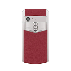 Aster P Baroque Calfskin Phone - Raspberry Red