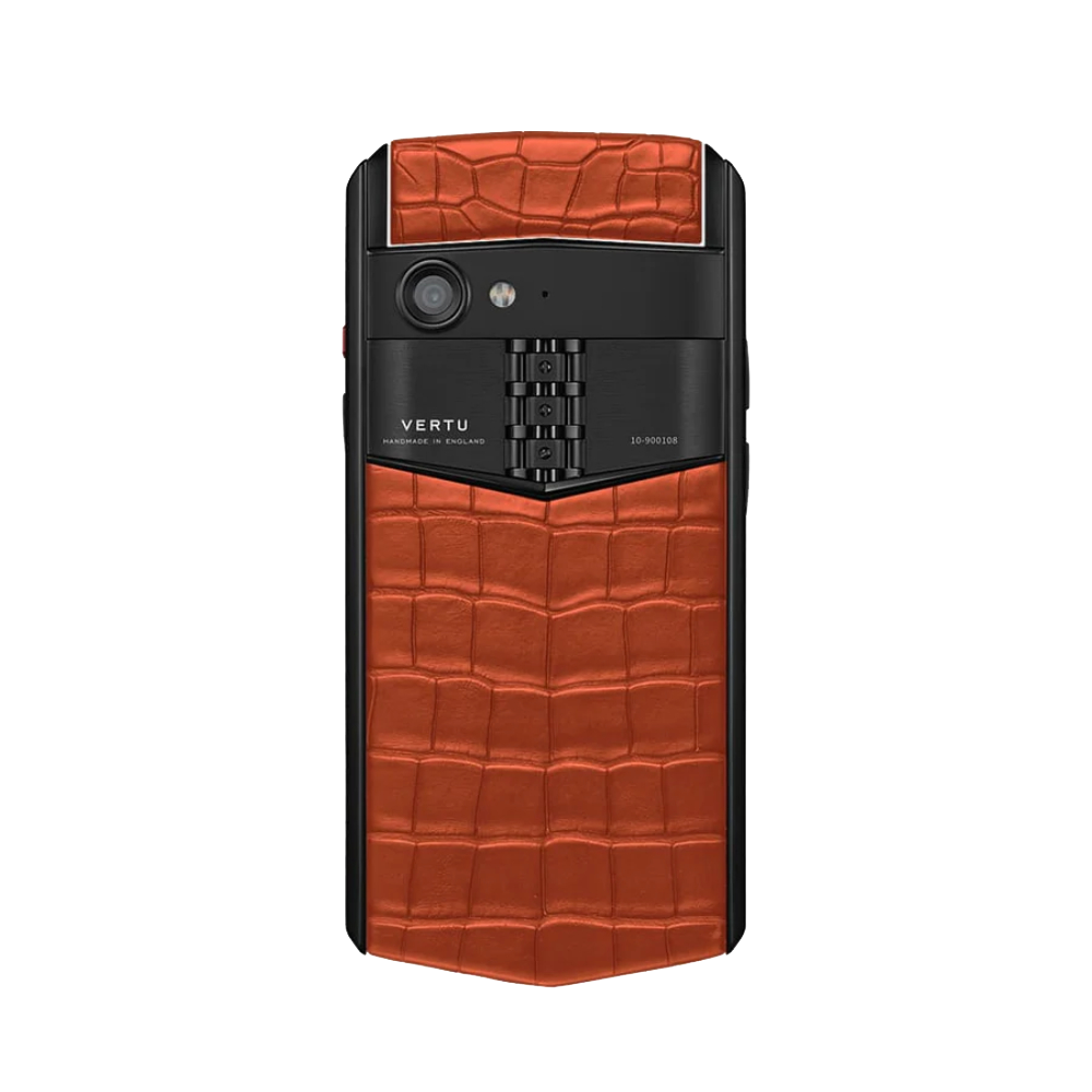 Aster P Gothic Alligator Leather Phone - Tangerine