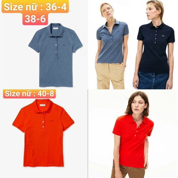 Áo thun Cá sấu nữ Lacoste có cổ - TIẾN THÀNH BEAUTY
