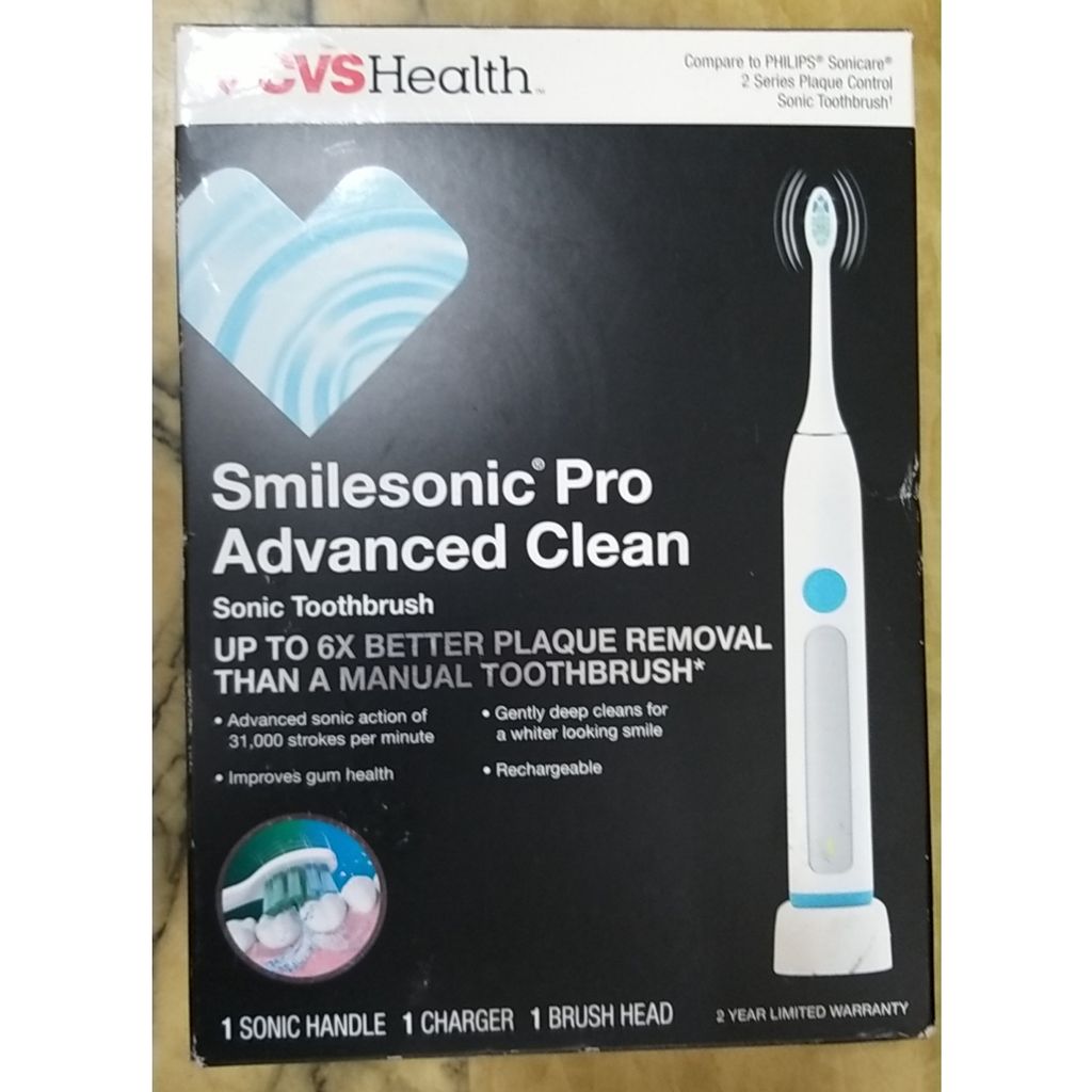 Bàn chải đánh răng điện CVS Health Smilesonic Pro Advanced Clean Sonic Toothbrush