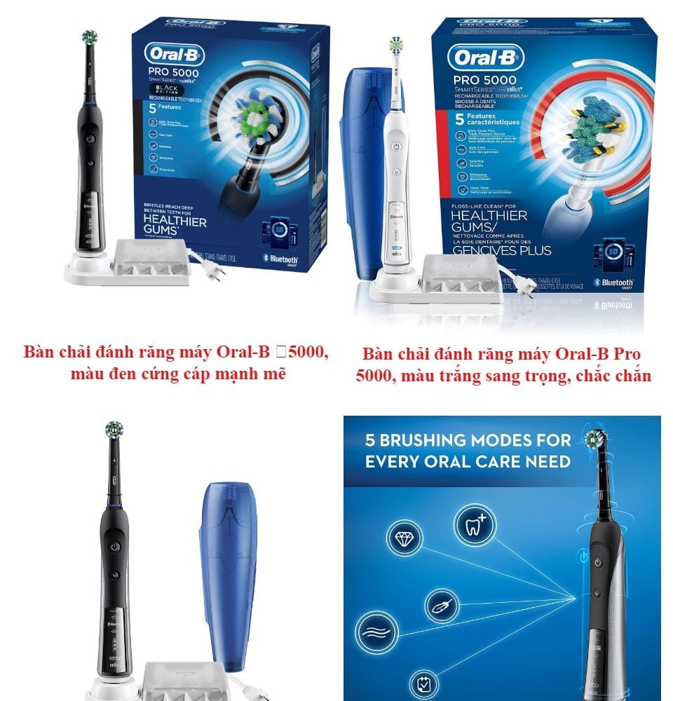 Bàn chải đánh răng điện Oral B Pro 5000 Smart Series Barun
