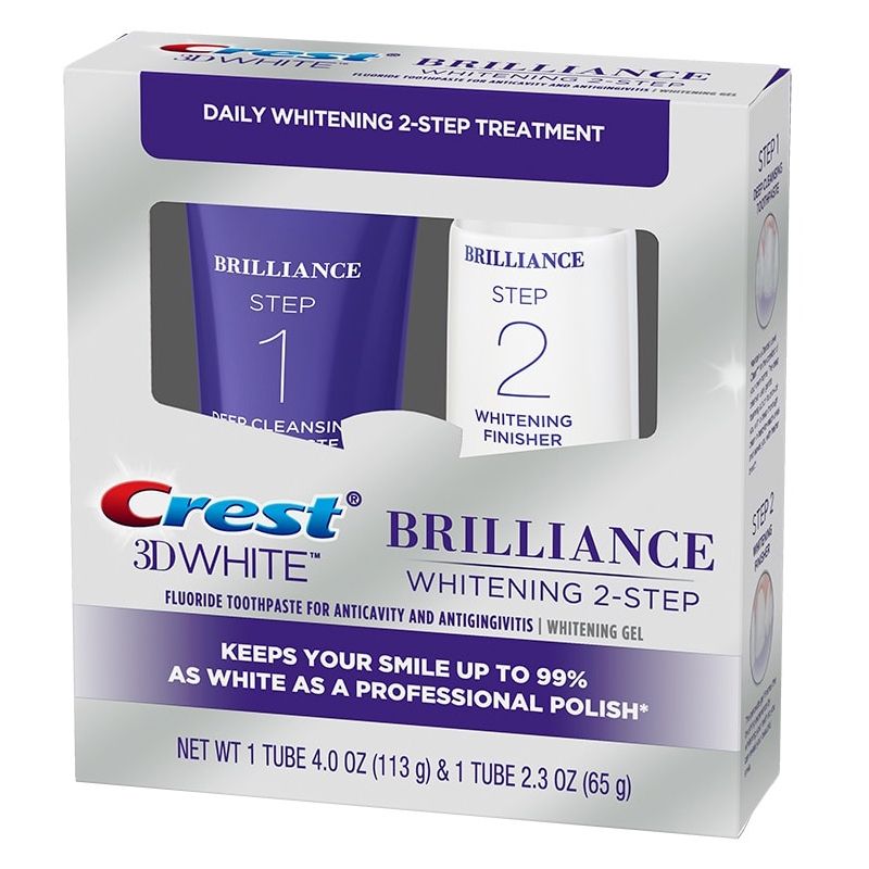 Bộ đôi kem trắng răng Crest 3D White Brilliance Whitening 2-step
