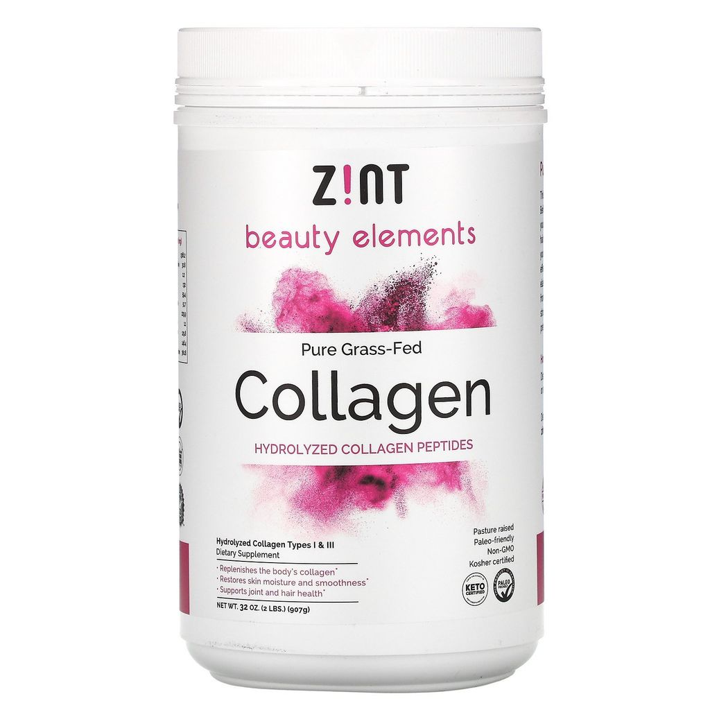 Collagen thủy phân dạng bột Zint Pure Grass-Fed Collagen của Mỹ hộp 907g