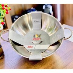 Chảo thép không rỉ sâu lòng Silit Wok 32cm của Đức