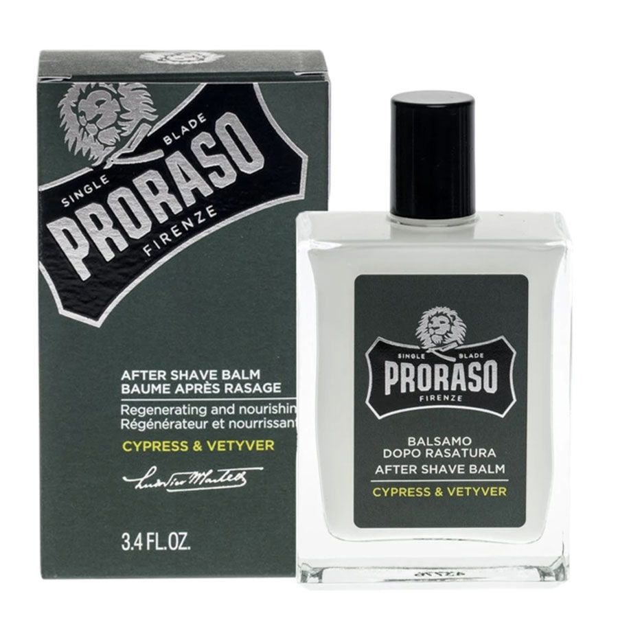Dưỡng Da Sau Cạo Proraso Aftershave Balm Cypress & Vetyver (Acohol Free) 100ml