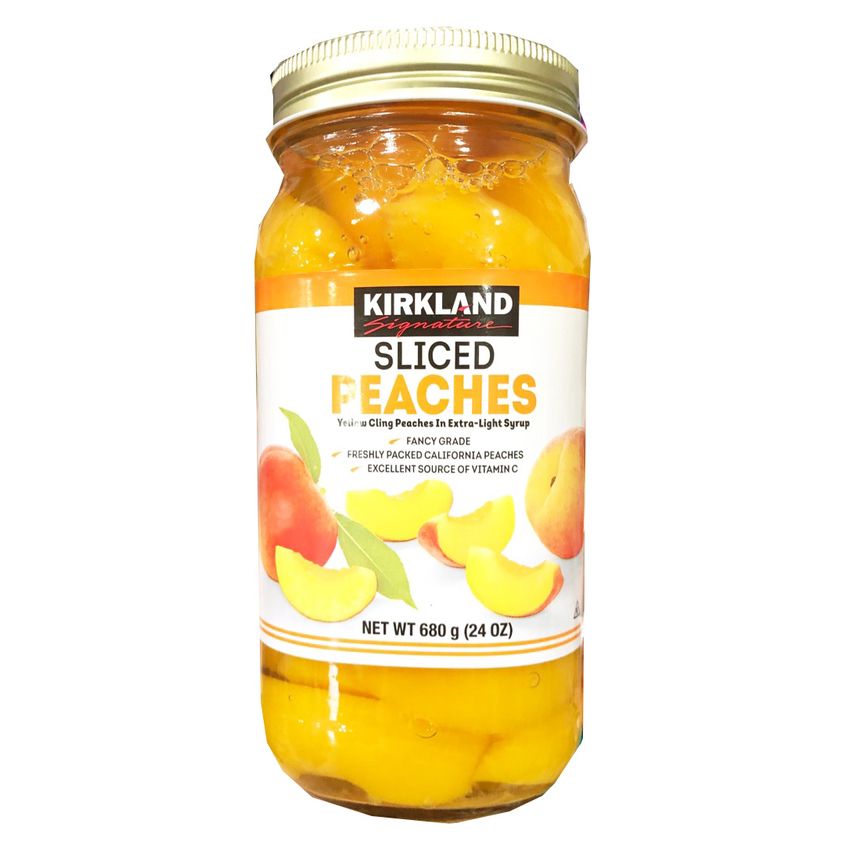 Đào cắt miếng ngâm Kirkland Signature Sliced Peaches hũ 680g của Mỹ