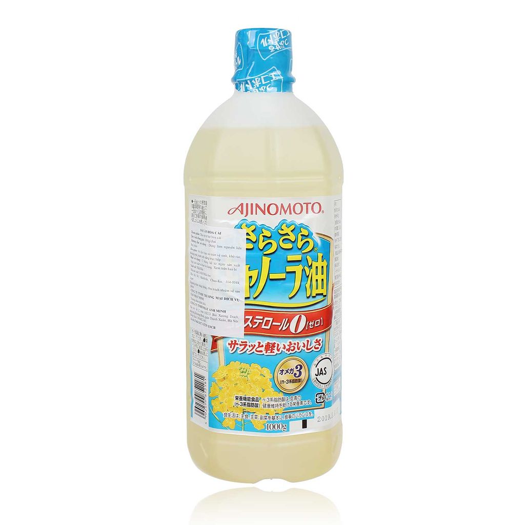 Dầu ăn hoa cải nguyên chất Ajinomoto Nhật Bản chai 1 Lít