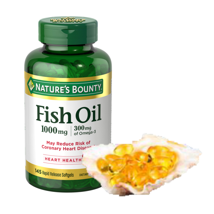 Dầu cá Nature's Bounty Fish Oil 1000mg Omega 3 hộp 145 viên Mỹ